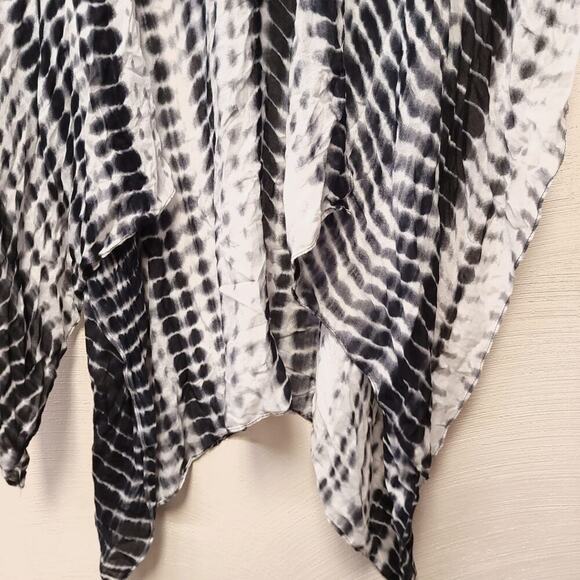 Michael Stars Wrap Scarf Tie Dye Cover Up Black White Summer Beach Swim Pool Day - Picture 4 of 12